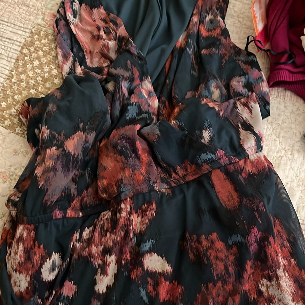 Flowers plus size dress